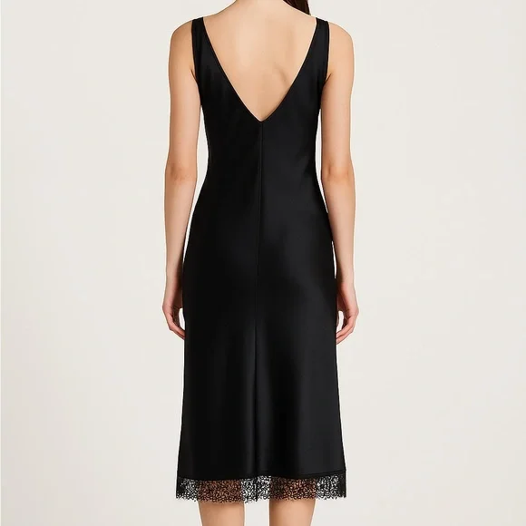 bebe black slip dress Bebe Women's Mesh Inset Long Sleeve Midi Dress